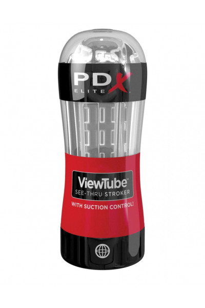 Прозрачный мастурбатор в тубе PDX Elite ViewTube See-Thru Stroker