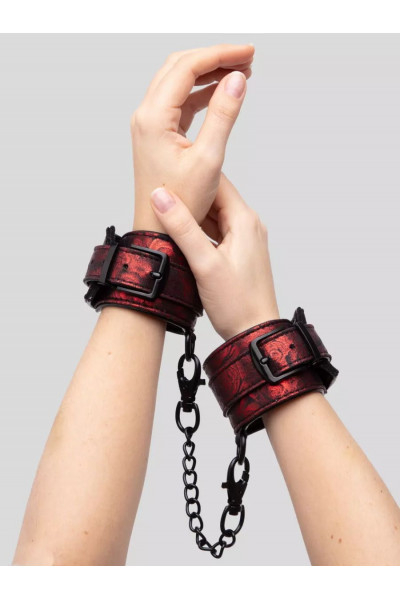 Красно-черные наручники Reversible Faux Leather Wrist Cuffs