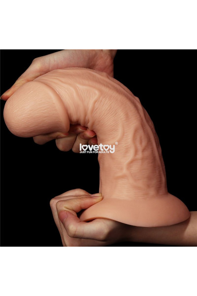 Телесный фаллоимитатор-гигант 9.5 Realistic Curved Dildo - 24 см.