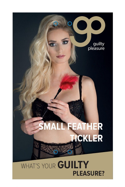 Пластиковая метелочка с красными пёрышками Small Feather Tickler - 32 см.