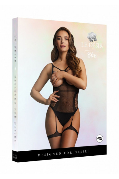 Боди с открытым лифом и гартерами Open-cup Strappy Teddy