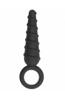 Анальная пробка со спиралью на поверхности No.60 Dildo With Metal Ring - 17,5 см.