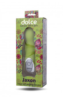 Нежно-зелёный вибратор Dolce Jaxon - 12,5 см.