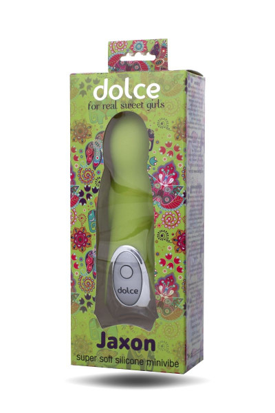 Нежно-зелёный вибратор Dolce Jaxon - 12,5 см.