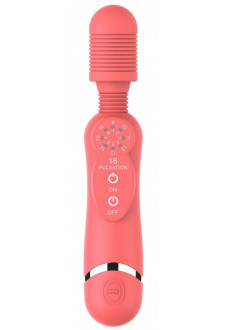 Розовый универсальный массажер Silicone Massage Wand - 20 см.