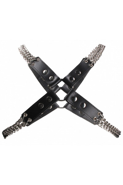 Черная мужская портупея Chain And Chain Harness