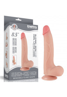 Телесный фаллоимитатор 8.5 Sliding Skin Dual Layer Dong - 20 см.