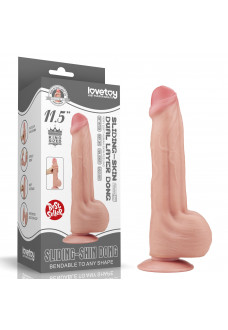 Телесный фаллоимитатор 11.5 King Sized Sliding Skin Dual Layer Dong - 29 см.