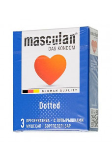 Презервативы с пупырышками Masculan Dotted - 3 шт.