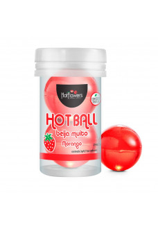 Лубрикант на масляной основе Hot Ball Beija Muito с ароматом клубники (2 шарика по 3 гр.)