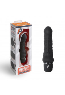 Черный вибратор-реалистик 6  Realistic Vibrator - 17 см.