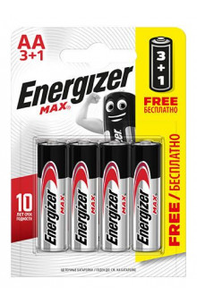 Батарейки Energizer MAX типа E91/AA - 4 шт. (3+1 в подарок)