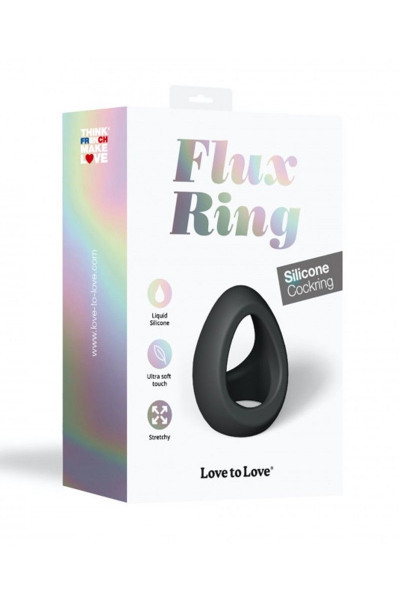 Черное фигурное эрекционное кольцо Flux Ring