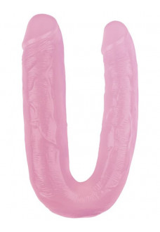 Розовый двусторонний фаллоимитатор 17.7 Inch Dildo - 22,5 см.