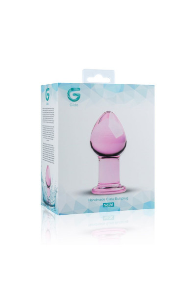 Розовая стеклянная пробка Glass Buttplug No.27 - 8,5 см.