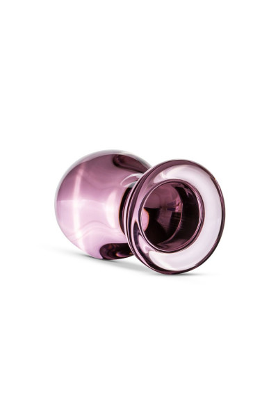 Розовая стеклянная пробка Glass Buttplug No.27 - 8,5 см.