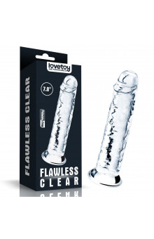 Прозрачный фаллоимитатор на присоске Flawless Clear Dildo - 18 см.