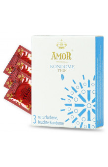 Супертонкие презервативы AMOR Thin - 3 шт.