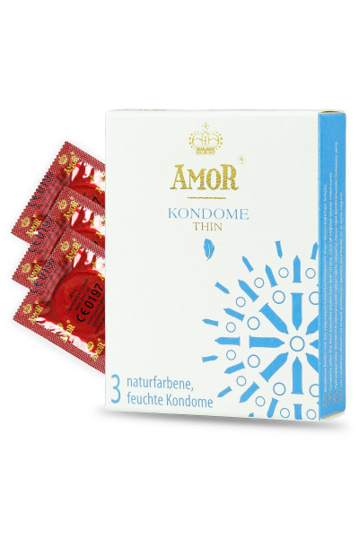 Супертонкие презервативы AMOR Thin - 3 шт.