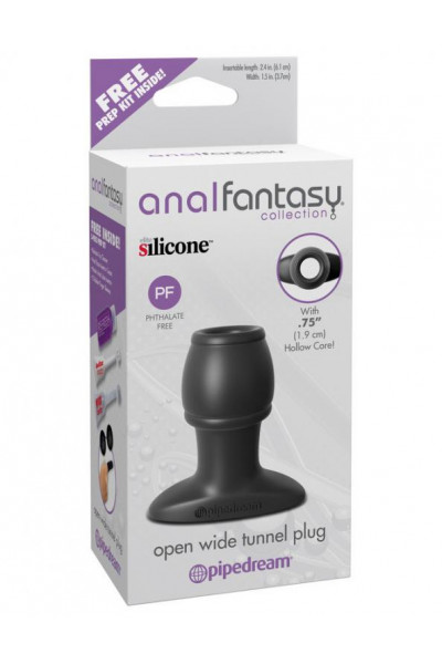 Открытая анальная пробка Anal Fantasy Collection Open Wide Tunnel Plug - 7,2 см.