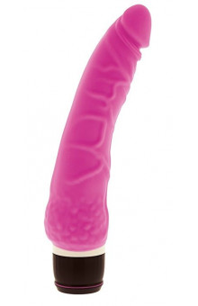 Розовый вибратор-реалистик с венками PURRFECT SILICONE CLASSIC 7.1INCH PINK  - 18 см.