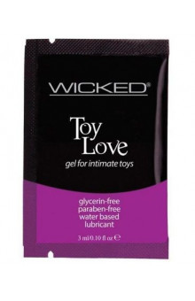 Лубрикант на водной основе для использования с игрушками WICKED Toy Love - 3 мл.