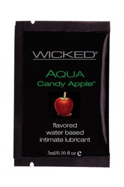 Лубрикант с ароматом сахарного яблока Wicked Aqua Candy Apple - 3 мл.