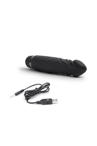 Черный вибратор-реалистик 6.5  Girthy Realistic Vibrator - 19 см.