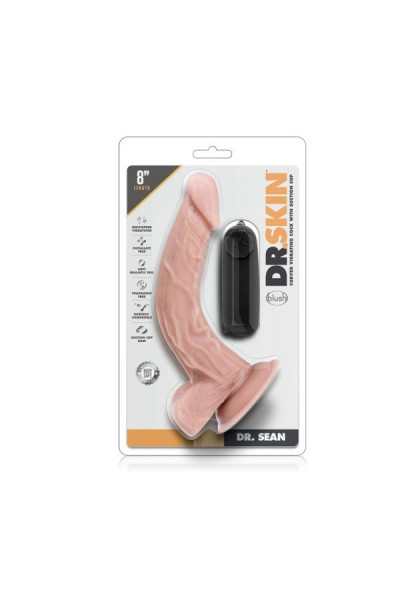 Телесный вибратор-реалистик Dr. Sean 8 Inch Vibrating Cock - 20,3 см.