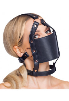 Черный намордник с кляпом-шаром Head Harness With A Gag