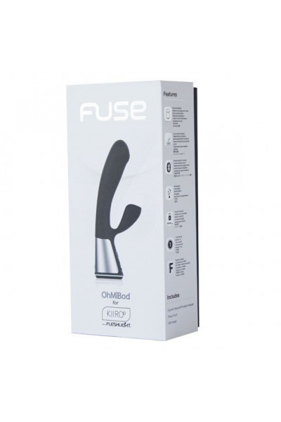 Чёрный интерактивный вибратор Kiiroo Ohmibod Fuse - 18 см.