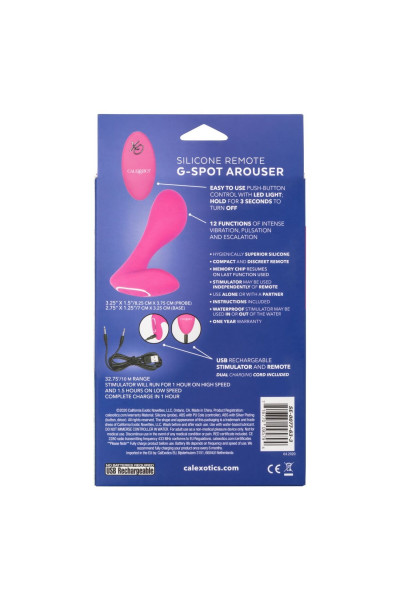 Розовый массажер G-точки Remote G Spot Arouser - 10,75 см.