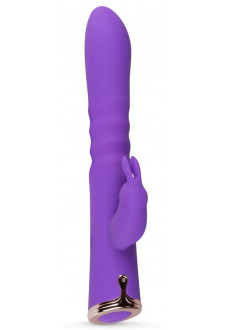 Фиолетовый вибратор-кролик The Queen Thrusting Vibrator - 29 см.