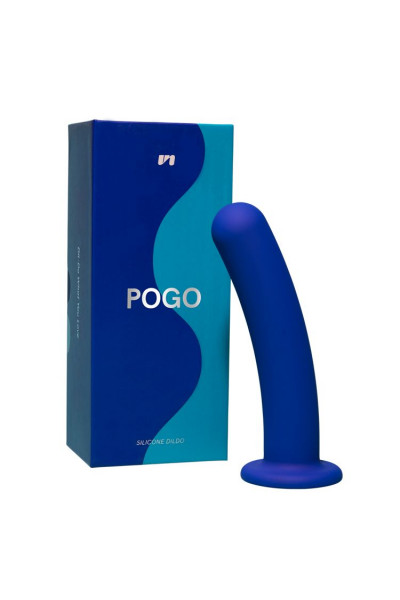 Синий гладкий фаллоимитатор-насадка Pogo - 15,5 см.