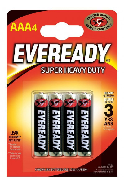 Батарейки EVEREADY SUPER R03 типа AAA - 4 шт.