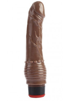 Коричневый вибратор 7.6 Vibrating Dildo - 19,5 см.