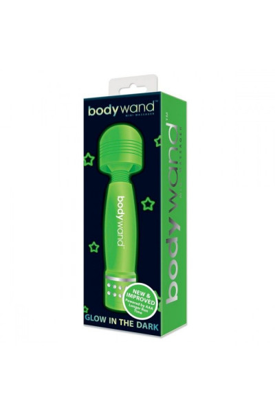 Светящийся в темноте жезловый мини-вибратор с кристаллами Mini Massager Glow In The Dark