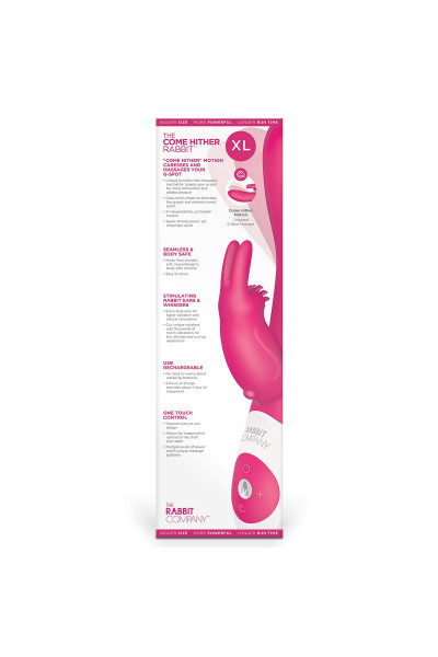 Розовый вибратор The Come Hither Rabbit XL с  манящим  эффектом