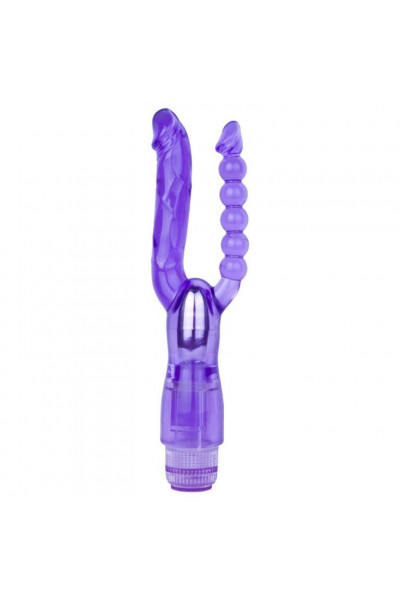 Фиолетовый анально-вагинальный вибратор Extreme Dual Vibrator - 25 см.