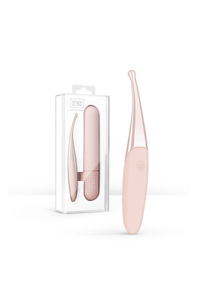 Розовый точечный вибромассажер Senzi Vibrator - 14,7 см.