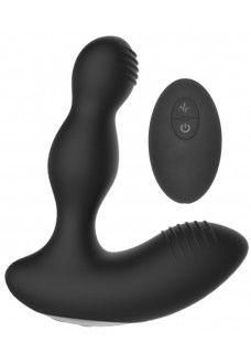 Черный массажер простаты с электростимуляцией и пультом ДУ Prostate massager