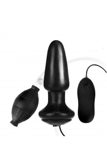 Надувная вибрирующая анальная пробка  Inflatable Vibrating Butt Plug - 10,2 см.