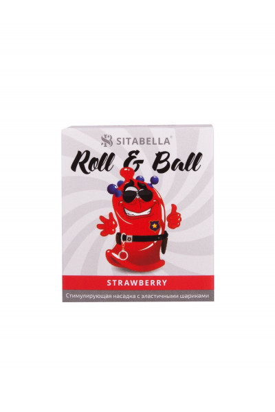 Стимулирующий презерватив-насадка Roll   Ball Strawberry