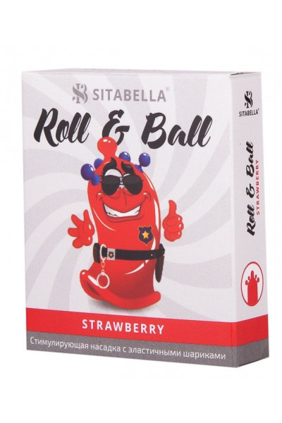 Стимулирующий презерватив-насадка Roll   Ball Strawberry