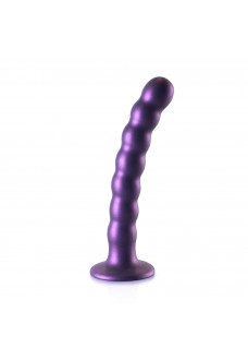 Фиолетовый фаллоимитатор Beaded G-Spot - 17 см.