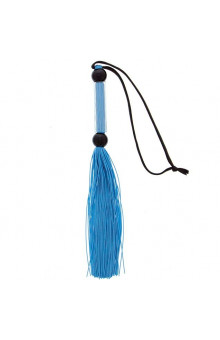 Голубая мини-плеть из силикона и акрила SILICONE FLOGGER WHIP - 25,6 см.