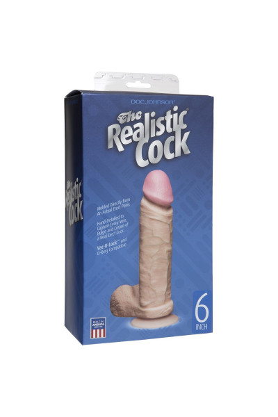 Фаллоимитатор на присоске The Realistic Cock 6” with Removable Vac-U-Lock Suction Cup - 17,3 см.