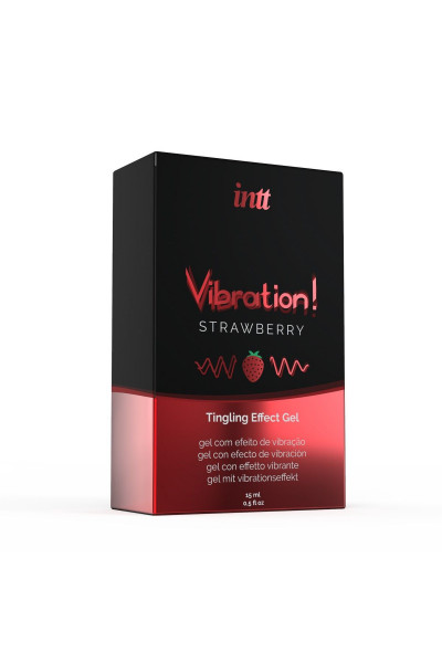 Жидкий интимный гель с эффектом вибрации Vibration! Strawberry - 15 мл.