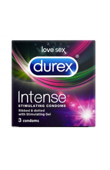 Рельефные презервативы со стимулирующей смазкой Durex Intense Orgasmic - 3 шт.