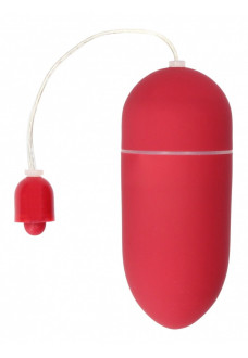 Красное гладкое виброяйцо Vibrating Egg - 8 см.